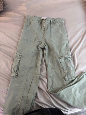 Fashion Nova Sage Green Straight Leg Cargo Pants